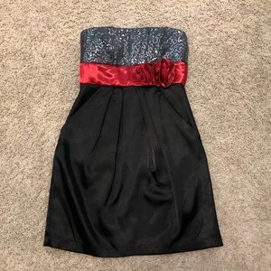 Black and Red Juniors Dress